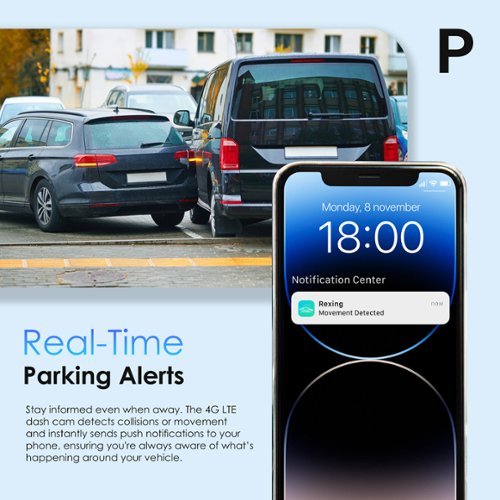 Rexing 4G LTE 2-Channel Dash Cam, 2.5K+1080p, GPS, Parking Mode, and Push Alerts - Black SHOP ONLINE