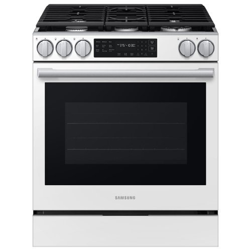 Samsung - 6.0 cu. ft. Bespoke Smart Slide-In Gas Range with No Preheat Air Fry Max and True Convection - White Glass