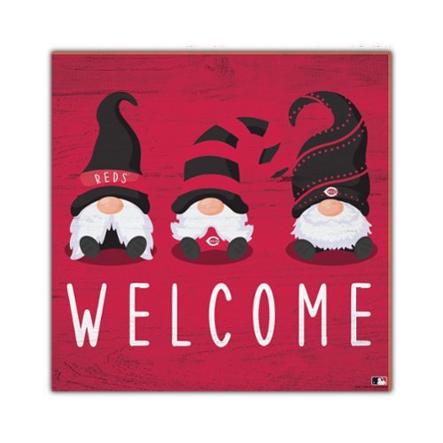 Fan Creations - Cincinnati Reds 10'' x 10'' Welcome Gnomes Sign - Multicolor-Front_Standard 