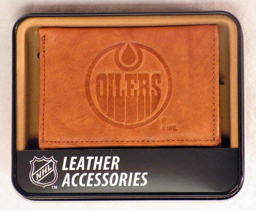 Rico Industries - Edmonton Oilers NHL Embossed Leather Trifold Wallet - Multi-Front_Standard 