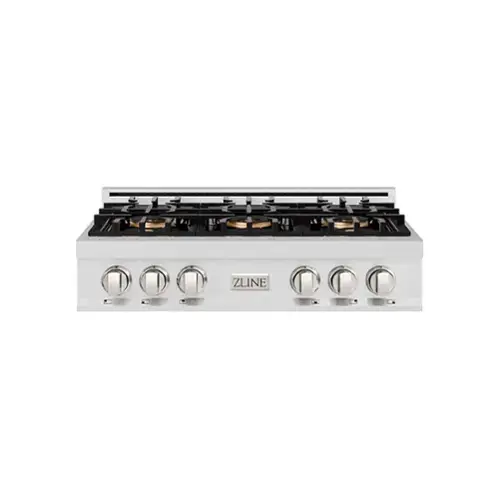 Front. ZLINE - ZLINE 36 in. Classic Gas Rangetop with 6 Burner DuoPro Cooktop (PCRTS-36) - Satin Stainless Steel.