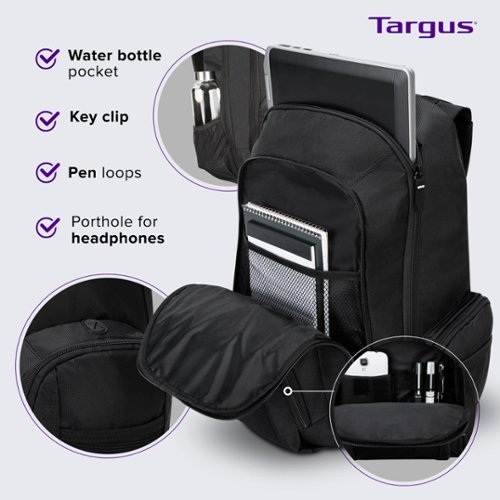 Targus 16 Groove Backpack - Black WORLDWIDE DELIVERY