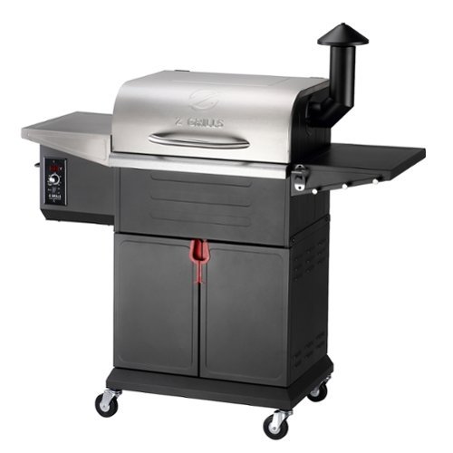Z GRILLS - ZPG-600D3E 572-Sq. in. Wood Pellet Grill BBQ Smoker Digital Control, Sliver - Stainless Steel-Front_Standard 