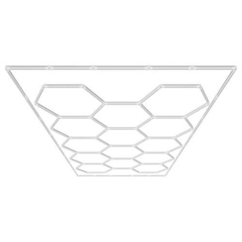 VEVOR - Hexagon Garage Lights, 86400LM, 6500K 14 Grid Systems Honeycomb Hexagonal Garage LED Lights - White-Front_Standard 