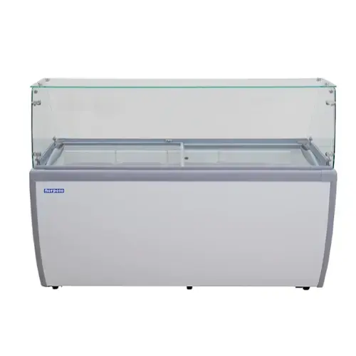 Front. Magic Chef - Commercial 13.1 cu. ft. Frost Free Defrost Dipping Cabinet Chest Freezer in White - White.