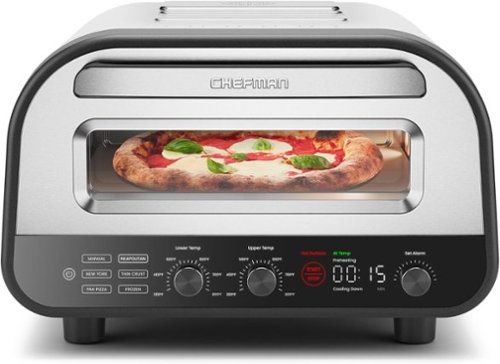 Chefman - High Heat Indoor Electric Pizza Oven - Makes 12 Inch Pizzas, 800°F Max Temp - Stainless Steel-Front_Standard 