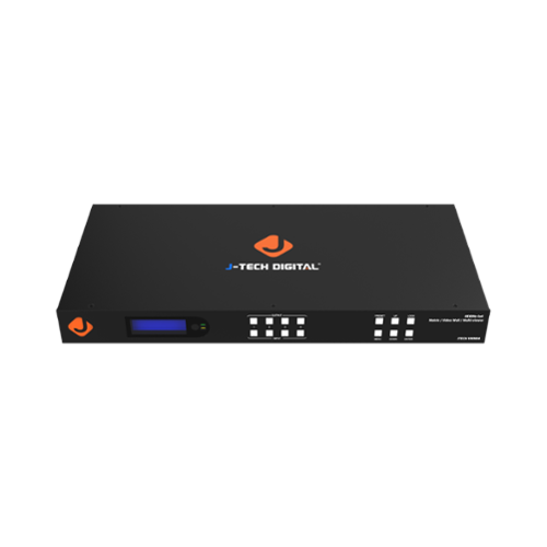 J-Tech Digital - 4K 60Hz (4:2:0) 2x2 Video Wall Controller, Seamless HDMI Matrix, Multiviewer - Black-Front_Standard 