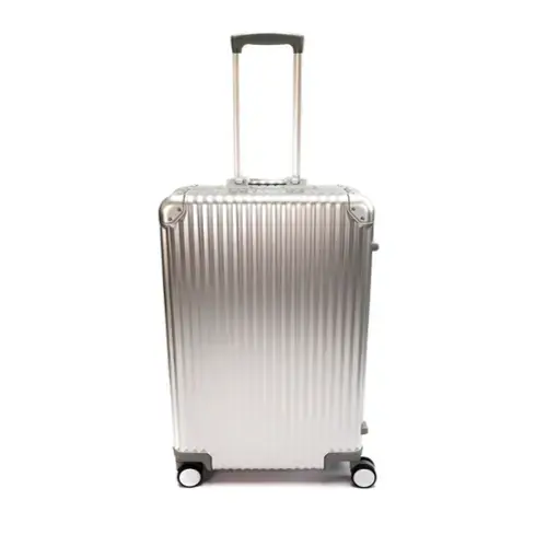 Front. Vingarde Valise - Aluminum 12 Bottle Wine Travel Case - Silver.