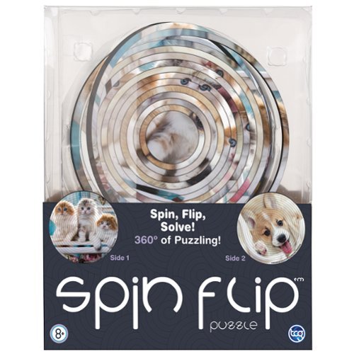 TCG Toys Spin Flip Puzzle: Puppies & Kittens 2L-  2-In-1: Double-Sided Puzzle,8+ GLOBAL SHIPPING