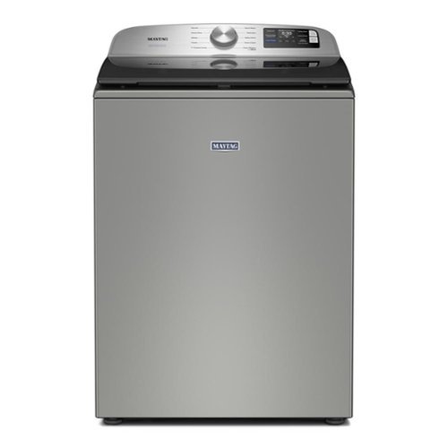 Maytag - 5.2 Cu. Ft. Smart Top Load Washer with Extra Power - Classic SIlver-Front_Standard 