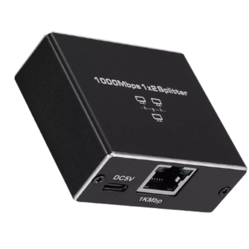 Stock Preferred - 1Pc RJ45 Gigabit Ethernet Splitter 1 to 2 Adapter 1000Mbps-Front_Standard 