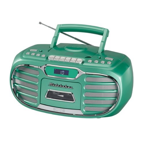 Studebaker - SB2150 Retro Bluetooth Boombox with CD/Cassette Player-Recorder and AM-FM Radio - Teal