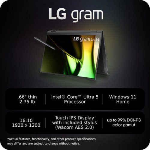 LG  gram 2-in-1 14 Laptop - Intel Evo Platform Intel Core Ultra 7 - 16GB RAM - 1TB SSD - Black BUY IN SAUDI ARABIA