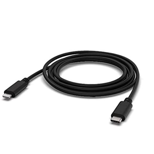 PhoneSoap - Charging Cable, Apple, Compatible with iPhones and iPads (6 Foot, USB-C to Lightning) - Black-Front_Standard 