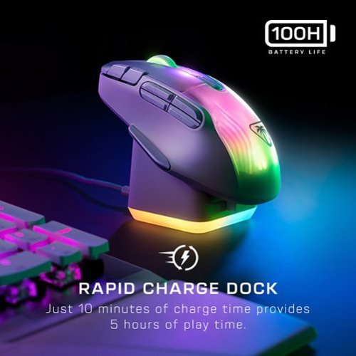 Turtle Beach Kone XP Air Wireless Optical Gaming Mouse with Charging Dock and AIMO RGB Lighting - Wireless - White WORLDWIDE DELIVERY