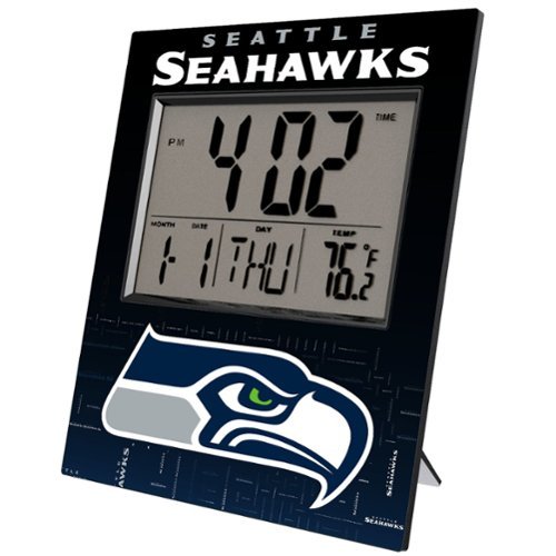 Keyscaper - Seattle Seahawks Quadtile Digital Desk Clock - Multicolor-Front_Standard 