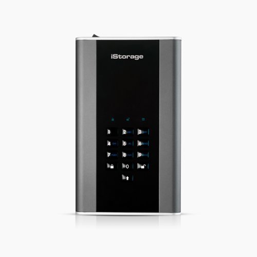 iStorage - diskAshur DT² 20TB External USB 3.2 Gen 1 Portable Secure Hard Drive with Hardware Encryption - Black