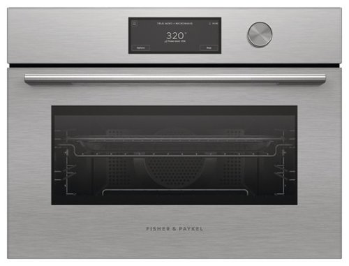 Fisher & Paykel - 24" 1.7 Cu Ft Built-in Convection Speed Single Oven, 6.8" Touchscreen w/Dial - Compact - Contemporary - Brushed Silver