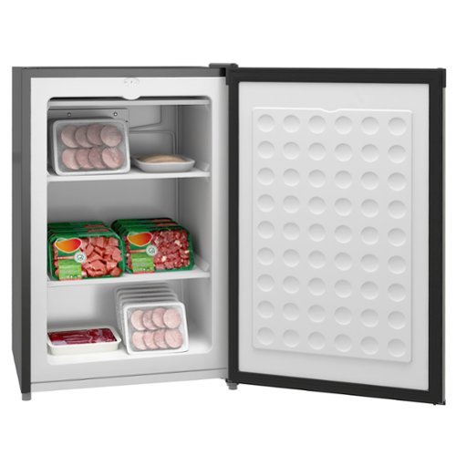 Tiramisubest - Upright Freezer, 3.0 Cubic Feet Compact Mini Freezer with Reversible Single Door and Adjustable Thermostat - Silver-Front_Standard 