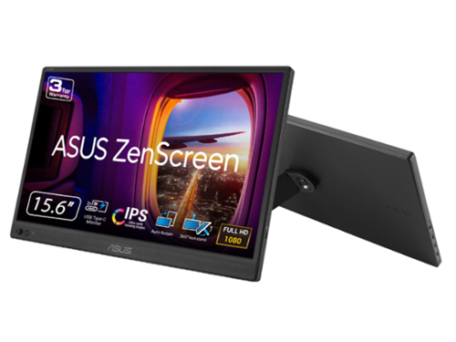 ASUS - ZenScreen 16" Portable Monitor (MB169CK) - Full HD, IPS, Dual USB-C, Eye Care, Anti-Glare, 360° Stand - Black-Front_Standard 