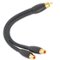 AudioQuest - FLX-X M22F RCA Splitter - 1 x Male RCA > 2 x Female RCA - Black-Front_Standard
