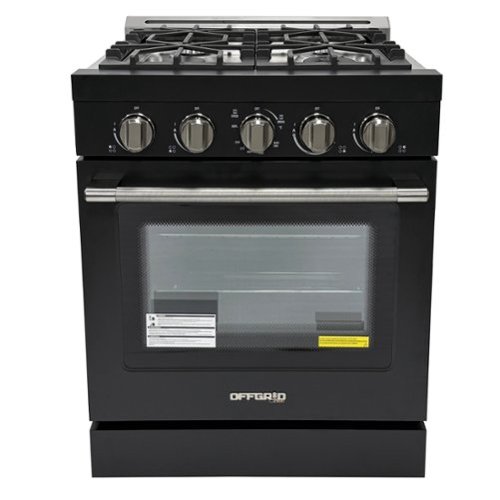 Unique Appliances - Off-Grid 30 in. Wide 4 Burner 5.1 Cu. Ft. Freestanding LP Gas Range with Waist-High Broiler and Manual Clean - Black