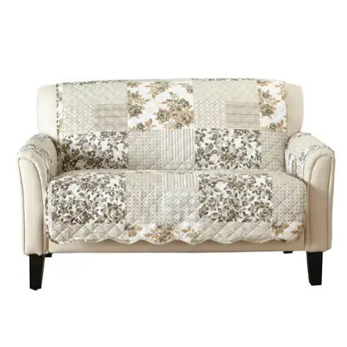 01- Patchwork - Taupe Loveseat