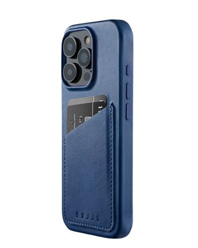 Mujjo - Apple iPhone 16 Pro Wallet Leather Case - Monaco Blue-Front_Standard 