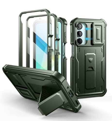 dexnor - Case for Samsung Galaxy A16-5G with 2 Front Frame, Magnetic Slide Camera, Screen Protector Cover Heavy Duty Shockproof - Army Green-Front_Standard 
