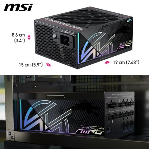MSI MPG Ai1300TS PCIE5 - Full Modular - 80 Plus Titanium 1300W - SiC MOSFETs - GPU Safeguard+ Gaming Power Supply - Black WORLDWIDE DELIVERY