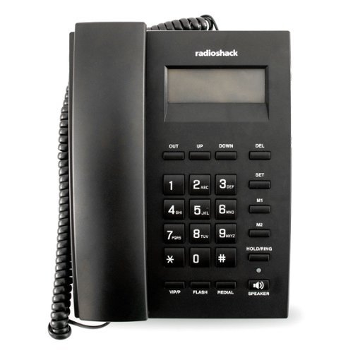 RadioShack - Corded Landline Phone - Black-Front_Standard 