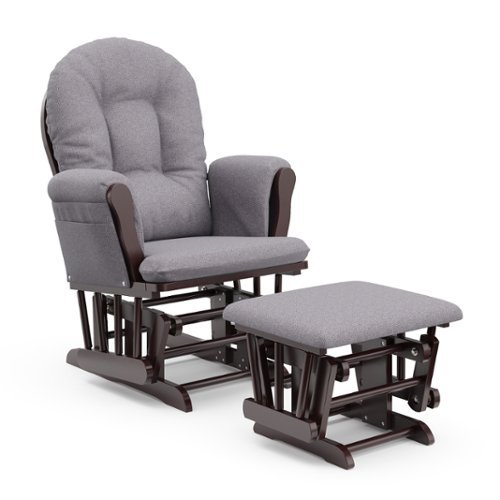 Storkcraft - Hoop Glider and Ottoman - Espresso/Gray Swirl-Front_Standard 