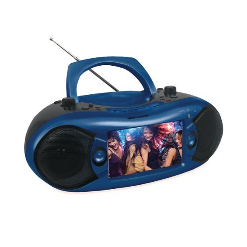 Emerson - 7” Bluetooth® DVD Boombox with AM/FM Radio & Stereo Speakers - Blue-Front_Standard 