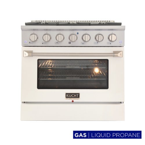 Kucht - 36 in. 5.2 cu. ft. Propane Gas Range with Sealed Burners and Convection Oven in White - White-Front_Standard 
