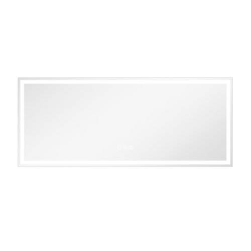 LOVMOR - 72 x 30 Inches Tempered Glass LED Bathroom Mirror with Anti-Fog & 3-Color Dimmable Lighting - Silver