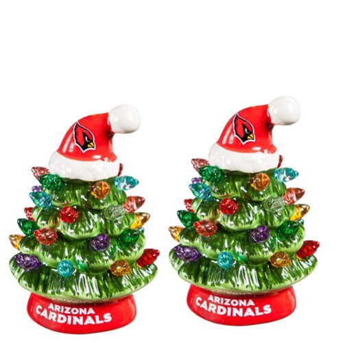 Evergreen Enterprises - Arizona Cardinals 2-Pack 4" Ceramic LED Christmas Tree Set - Multicolor-Front_Standard 