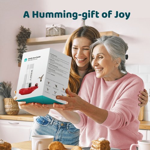 BIRDFY Hummingbird Feeder for Outdoors Hanging Ant Proof, with Dual Cameras, Solar Power & AI Enabled Bird Recognition - Red and White WORLDWIDE DELIVERY