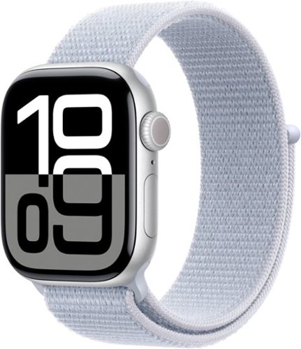 Apple Watch Series 10 (GPS+Cellular) 42mm Aluminum Case with Blue Cloud Sport Loop - Silver - (2024)