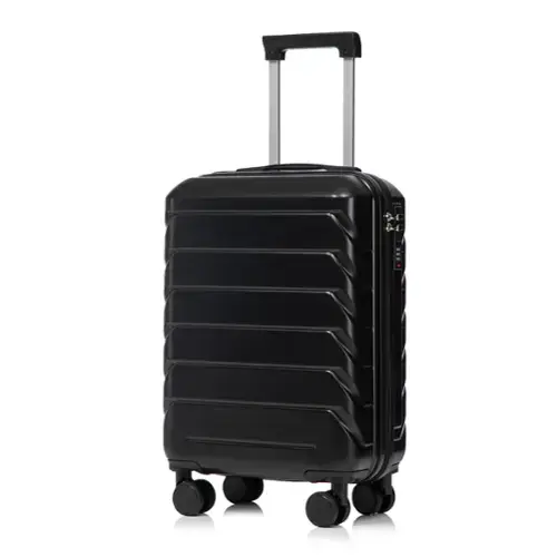 Front. Z-Edge - 20" Hardside Checked Luggage, Suitcase with Spinner Wheels, Scratch-Resistant Hardshell Suitcase with Combination Lock - Black.