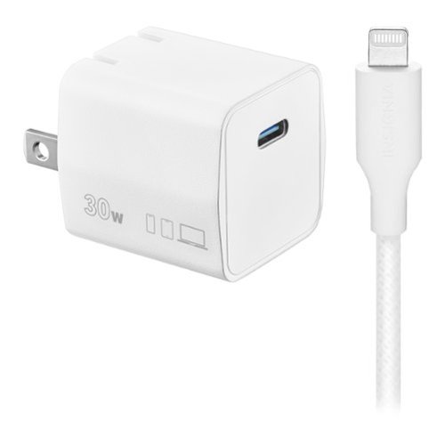  Insignia - 30W USB-C Super-Fast Charge Kit for iPhone 14 Pro Max, iPhone 14 Plus, iPhone 13 Pro Max - White