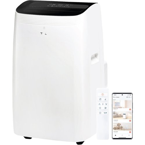 TCL - 450 Sq. Ft. 10,000 BTU SACC Q-Series Smart Inverter Portable Air Conditioner - White-Front_Standard 