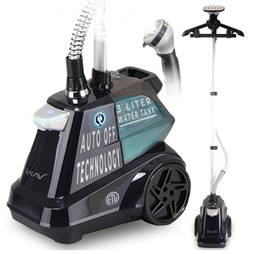 SALAV - 1800W Intelligent Step-On Control Garment Steamer With Automatic Safety Shut-Off & Water Tank Monitoring - Navy-Front_Standard 