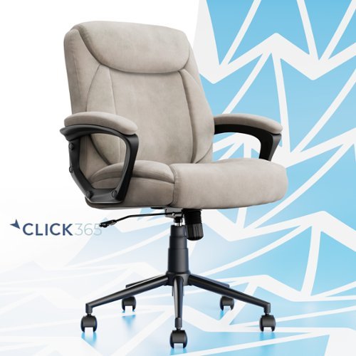 Click365 - Transform 1.0 Upholstered Desk Office Chair - Fabric - Beige-Front_Standard 