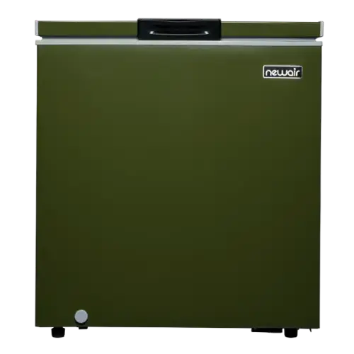 Front. NewAir - 5 Cu. Ft. Mini Deep Chest Freezer and Refrigerator,  Military Green with Digital Temperature Control - Olive Green.