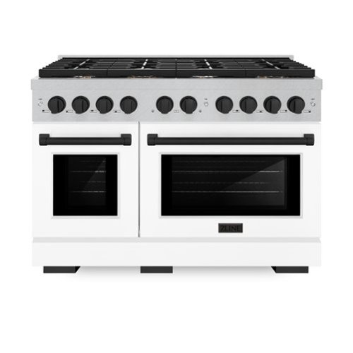 ZLINE - Autograph 48 in. Paramount Gas Range with Black Accents (SGRSZ-WM-48-MB) - White-Front_Standard 