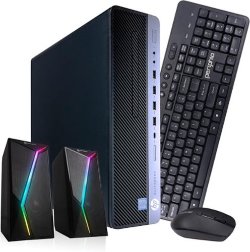 HP - Refurbished Excellent - EliteDesk 800G4 Desktop Computer-Intel i5-16GB DDR4 RAM-1TB SSD-Keyboard & Mouse-RGB Speaker-Windows 11 Pro - Black-Front_Standard 