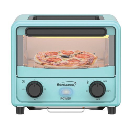 Brentwood - Ts-3430bl 183-cu. In. (3-l) 500-watt Stainless Steel Mini Toaster Oven - Blue-Front_Standard 