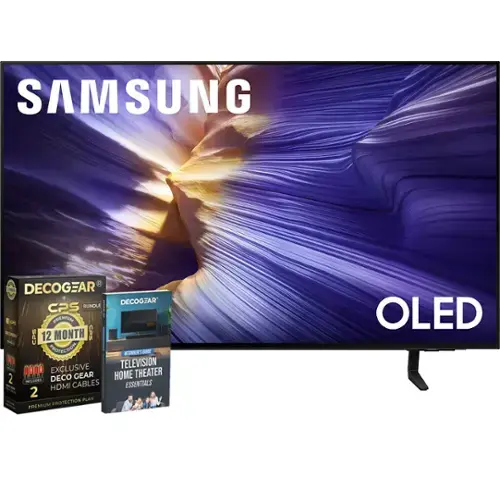 SAMSUNG  
OLED  

DECOCGEAR CPS BUNDLE  
PREMIUM  
12 MONTH CPS PROTECTION  

EXCLUSIVE  
DECOCGEAR HDMI CABLES  

TELEVISION HOME THEATER ESSENTIALS  
BEGINNERS GUIDE