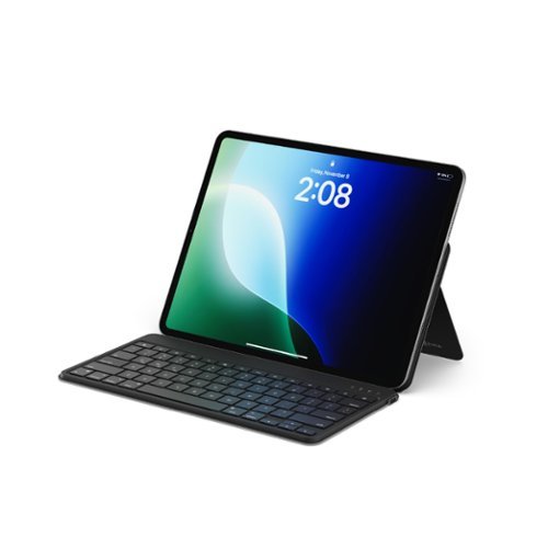 Satechi - OntheGo Bluetooth Keyboard with Adjustable Stand, Connect up 3 Devices, USB C Rechargeable Battery, Compact and Portable - Black-Front_Standard 