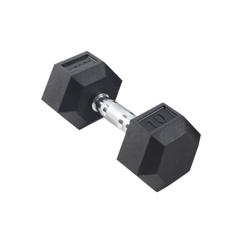 Inspire - Fitness 10 LB Rubber Dumbbell - Black